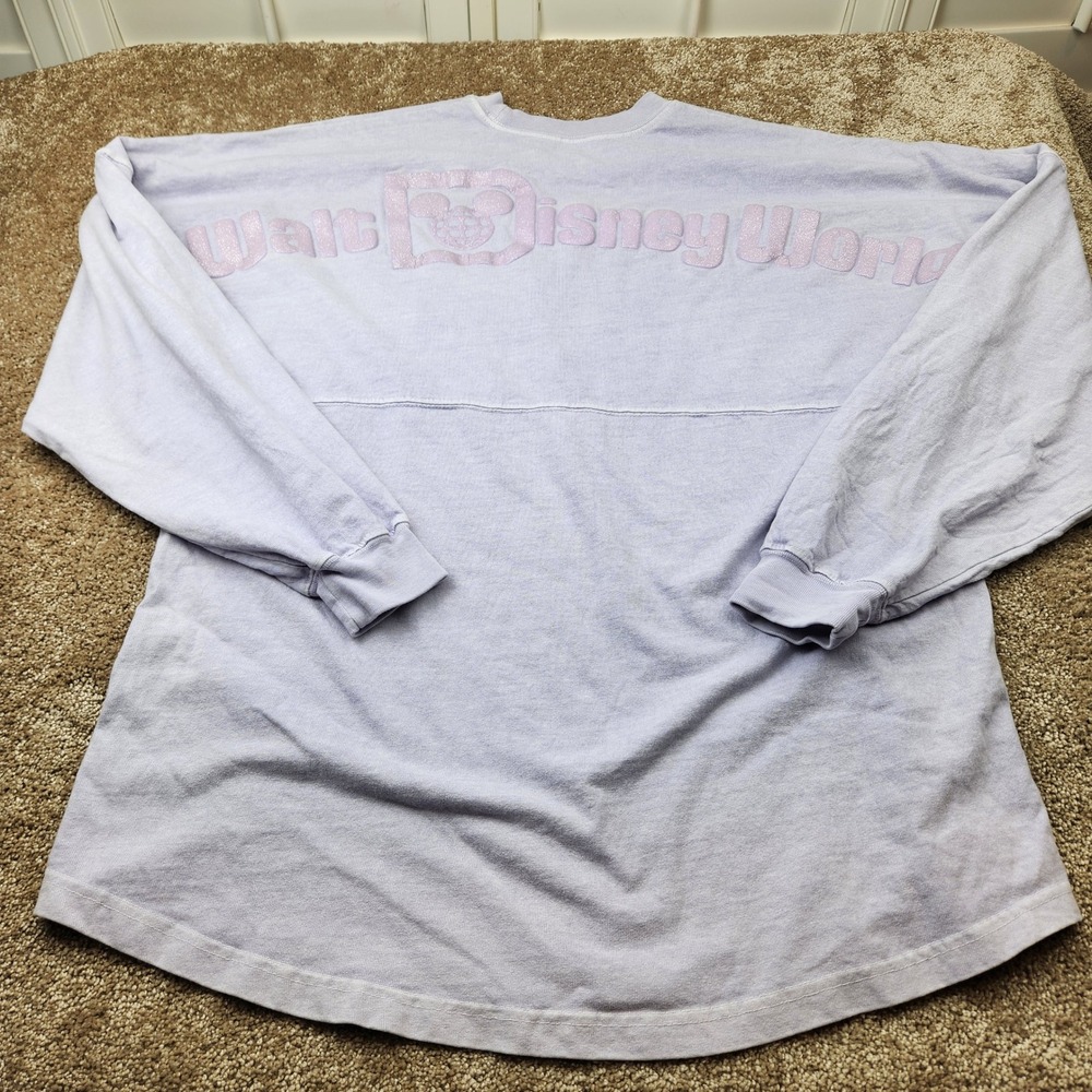 Disney Spirit Jersey Walt Disney World Lavender Glitter Puff Print Medium M